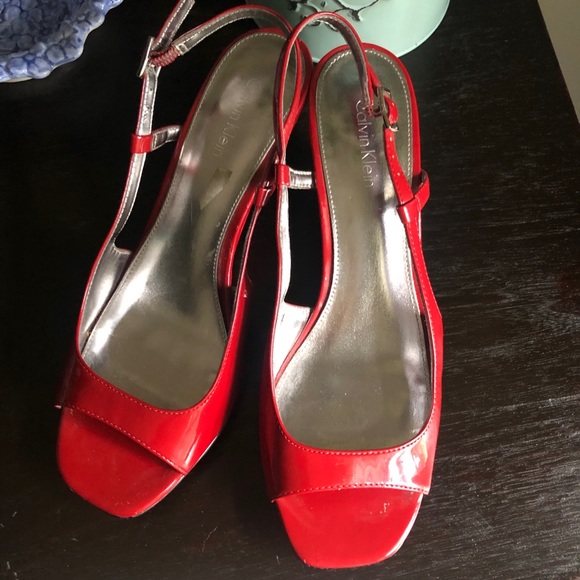 Calvin Klein Malini Wedges Red Size 6.5 - Picture 3 of 9